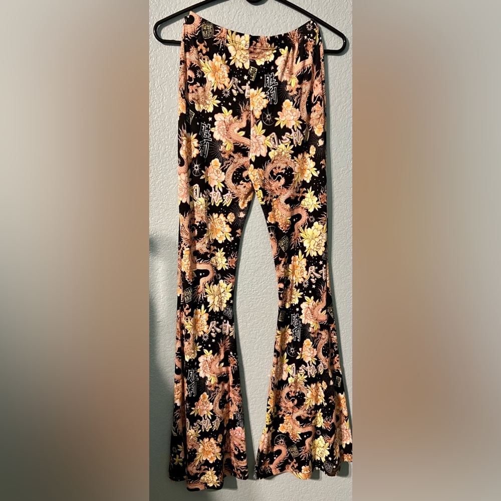 Asian Print Bell Bottoms